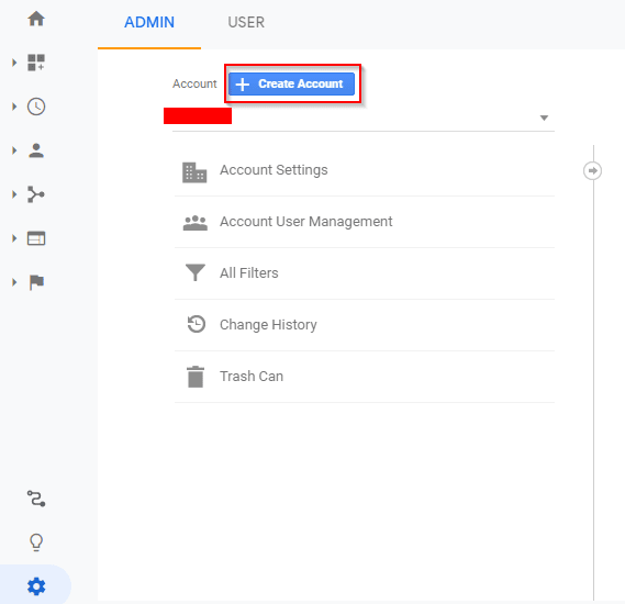 User explorer: google analytics- create account